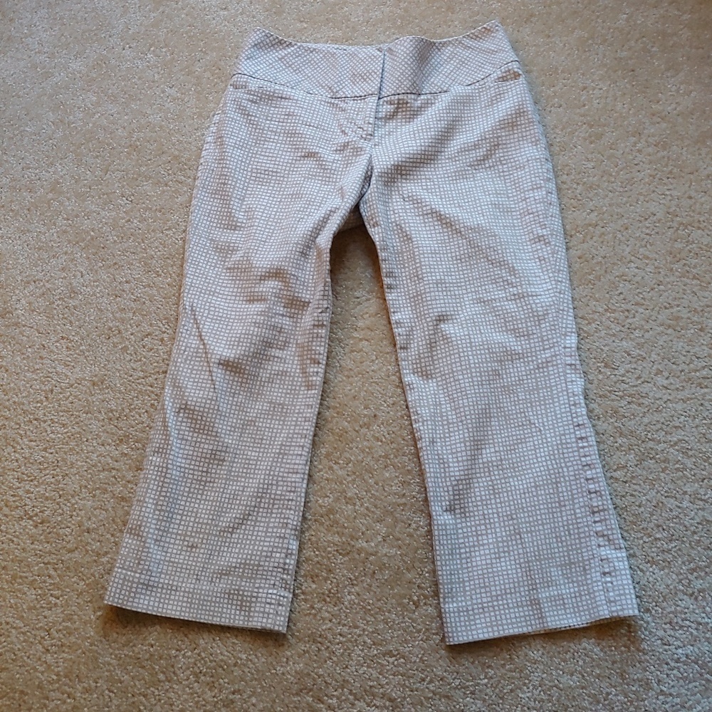 Express design studio tan&white checkered crops